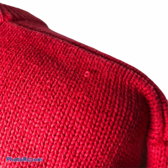Essential Elements Red Cable Knit Cotton Sweater - Picture 7 of 8
